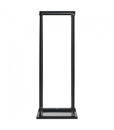 vidaXL Firewood Rack with Base Black 37x37x113 cm Steel — Size: 37 x 37 x 113 cm