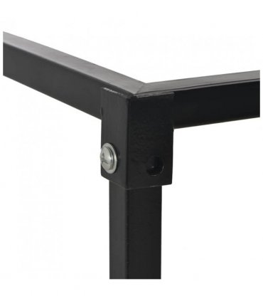 vidaXL Firewood Rack with Base Black 37x37x113 cm Steel — Size: 37 x 37 x 113 cm