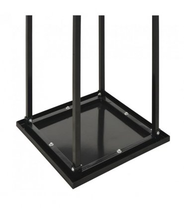 vidaXL Firewood Rack with Base Black 37x37x113 cm Steel — Size: 37 x 37 x 113 cm