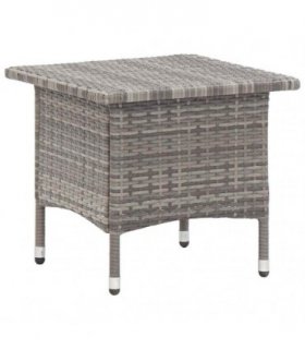 vidaXL Tea Table Grey 50x50x47 cm Poly Rattan