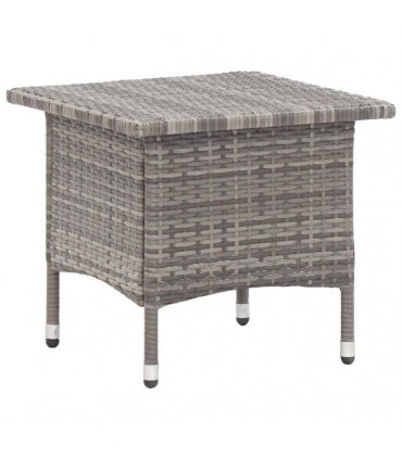vidaXL Tea Table Grey 50x50x47 cm Poly Rattan