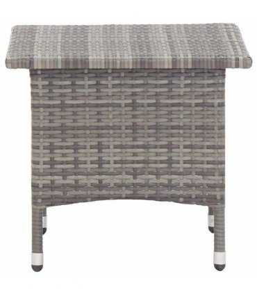 vidaXL Tea Table Grey 50x50x47 cm Poly Rattan