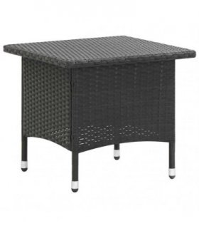 vidaXL Tea Table Black 50x50x47 cm Poly Rattan