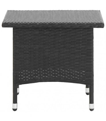 vidaXL Tea Table Black 50x50x47 cm Poly Rattan