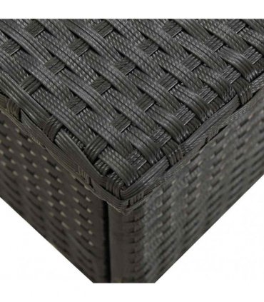 vidaXL Tea Table Black 50x50x47 cm Poly Rattan