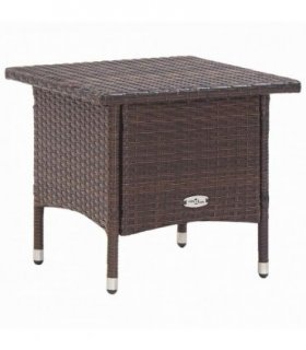 vidaXL Tea Table Brown 50x50x47 cm Poly Rattan