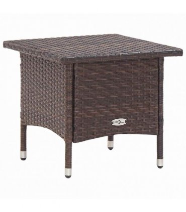 vidaXL Tea Table Brown 50x50x47 cm Poly Rattan