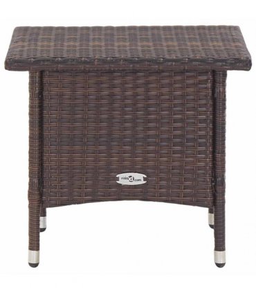 vidaXL Tea Table Brown 50x50x47 cm Poly Rattan