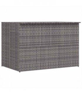 vidaXL Garden Storage Box Grey 150x100x100 cm Poly Rattan