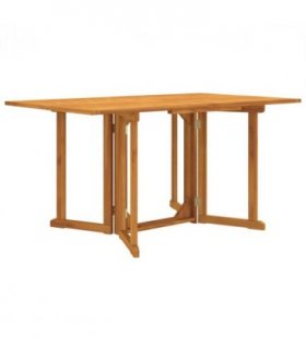 vidaXL Folding Butterfly Garden Table 150x90x75 cm Solid Wood Teak — Size: 150 x 90 x 75 cm