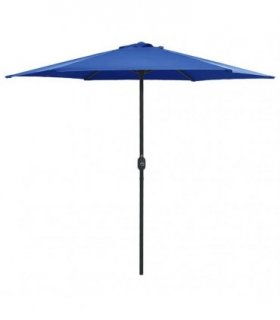 vidaXL Garden Parasol with Aluminium Pole 270x246 cm Azure Blue