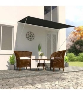 vidaXL Retractable Awning 350x150 cm Anthracite — Size: 350 x 150 cm