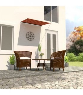vidaXL Retractable Awning 200x150 cm Orange and Brown — Size: 200 x 150 cm