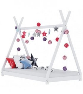 vidaXL Kids Bed Frame White Solid Pine Wood 90x200 cm — Size: 90 x 200 cm