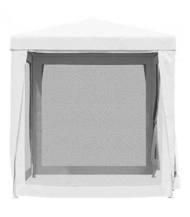 vidaXL Party Tent with 4 Mesh Sidewalls 2x2 m White — Size: 2 x 2 m, Model: with 4 sidewalls