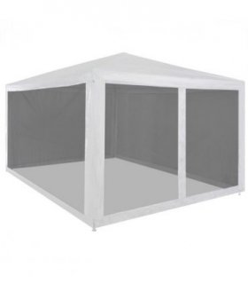 vidaXL Party Tent with 4 Mesh Sidewalls 4x3 m — Colour: white, Size: 3 x 4 m, Model: with 4 sidewalls