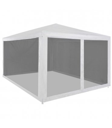 vidaXL Party Tent with 4 Mesh Sidewalls 4x3 m — Colour: white, Size: 3 x 4 m, Model: with 4 sidewalls