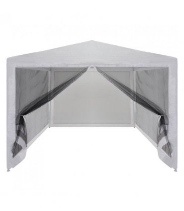 vidaXL Party Tent with 4 Mesh Sidewalls 4x3 m — Colour: white, Size: 3 x 4 m, Model: with 4 sidewalls