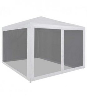 vidaXL Party Tent with 4 Mesh Sidewalls 3x3 m — Colour: white, Size: 3 x 3 m, Model: with 4 sidewalls