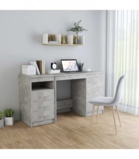 vidaXL Desk Concrete Grey 140x50x76 cm Engineered Wood
