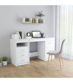 vidaXL Desk White 140x50x76 cm Engineered Wood