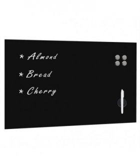 vidaXL Wall Mounted Magnetic Blackboard Glass 100x60 cm — Size: 100 x 60 cm, Model: with accessories