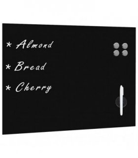 vidaXL Wall Mounted Magnetic Blackboard Glass 80x60 cm — Size: 80 x 60 cm, Model: with accessories