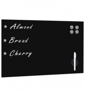 vidaXL Wall Mounted Magnetic Blackboard Glass 60x40 cm — Size: 60 x 40 cm, Model: with accessories