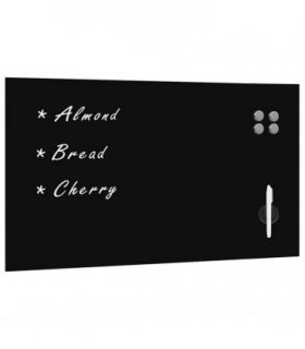 vidaXL Wall Mounted Magnetic Board Glass 120x60 cm — Colour: black, Size: 120 x 60 cm, Model: with accessories