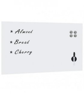 vidaXL Wall Mounted Magnetic Board Glass 120x60 cm — Colour: white, Size: 120 x 60 cm, Model: with accessories