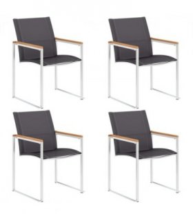 vidaXL Garden Chair | Set of 4 | Grey — Size: 60 x 59 x 85 cm