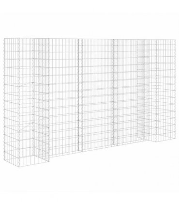 vidaXL H-Shaped Gabion Planter Steel Wire 260x40x150 cm — Size: 260 x 40 x 150 cm
