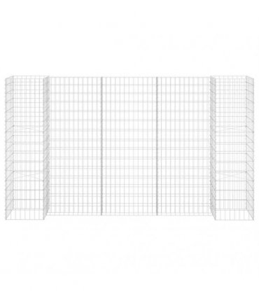 vidaXL H-Shaped Gabion Planter Steel Wire 260x40x150 cm — Size: 260 x 40 x 150 cm