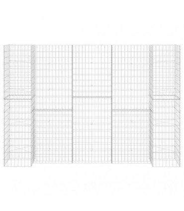 vidaXL H-Shaped Gabion Planter Steel Wire 260x40x200 cm — Size: 260 x 40 x 200 cm
