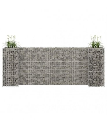 vidaXL H-Shaped Gabion Planter Steel Wire 260x40x100 cm — Size: 260 x 40 x 100 cm
