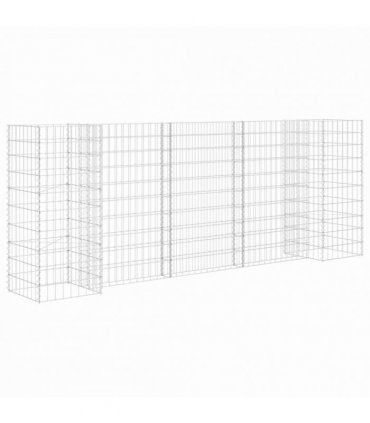 vidaXL H-Shaped Gabion Planter Steel Wire 260x40x100 cm — Size: 260 x 40 x 100 cm