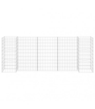 vidaXL H-Shaped Gabion Planter Steel Wire 260x40x100 cm — Size: 260 x 40 x 100 cm