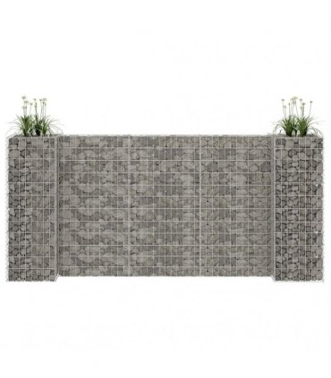 vidaXL H-Shaped Gabion Planter Steel Wire 260x40x120 cm — Size: 260 x 40 x 120 cm