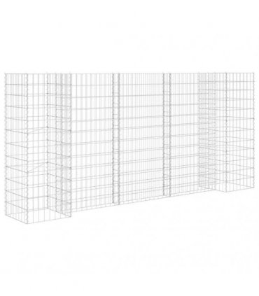 vidaXL H-Shaped Gabion Planter Steel Wire 260x40x120 cm — Size: 260 x 40 x 120 cm