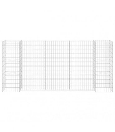 vidaXL H-Shaped Gabion Planter Steel Wire 260x40x120 cm — Size: 260 x 40 x 120 cm