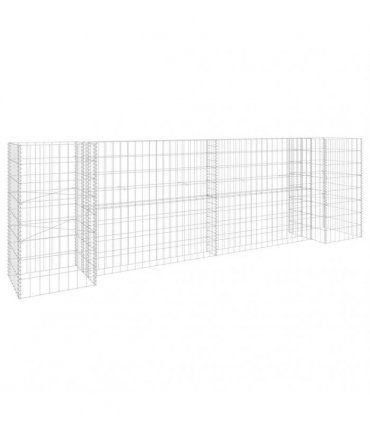vidaXL H-Shaped Gabion Planter Steel Wire 260x40x80 cm — Size: 260 x 40 x 80 cm