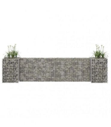 vidaXL H-Shaped Gabion Planter Steel Wire 260x40x60 cm — Size: 260 x 40 x 60 cm