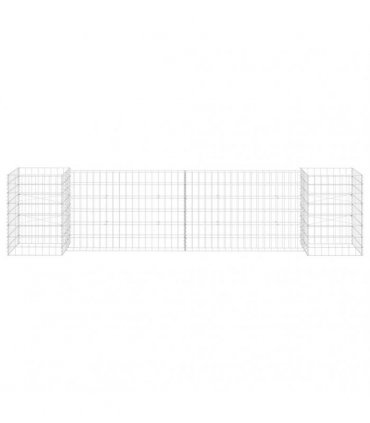 vidaXL H-Shaped Gabion Planter Steel Wire 260x40x60 cm — Size: 260 x 40 x 60 cm