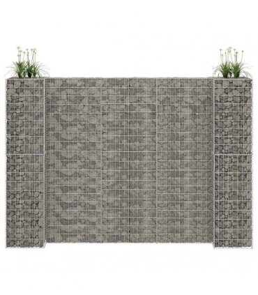 vidaXL H-Shaped Gabion Planter Steel Wire 260x40x180 cm — Size: 260 x 40 x 180 cm