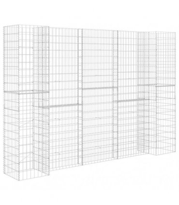 vidaXL H-Shaped Gabion Planter Steel Wire 260x40x180 cm — Size: 260 x 40 x 180 cm