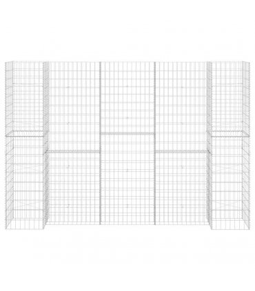 vidaXL H-Shaped Gabion Planter Steel Wire 260x40x180 cm — Size: 260 x 40 x 180 cm