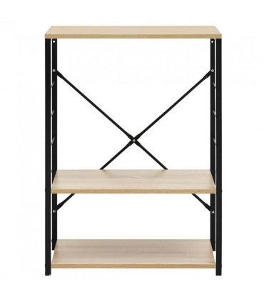 vidaXL Microwave Cabinet Black and Oak 60x39.6x79.5 cm Engineered Wood