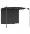 vidaXL Garden Gazebo with Side Curtain 3x3x2.25 m Anthracite — Size: 3 x 3 x 2.25 m
