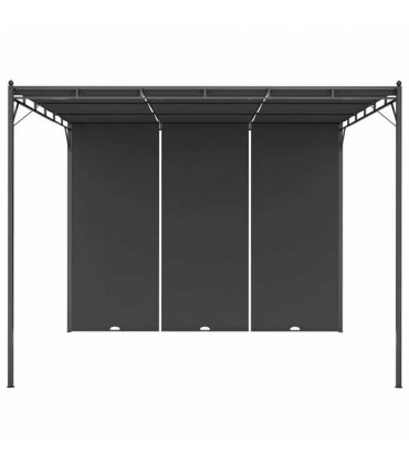 vidaXL Garden Gazebo with Side Curtain 3x3x2.25 m Anthracite — Size: 3 x 3 x 2.25 m