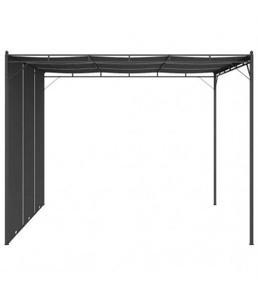 vidaXL Garden Gazebo with Side Curtain 3x3x2.25 m Anthracite — Size: 3 x 3 x 2.25 m